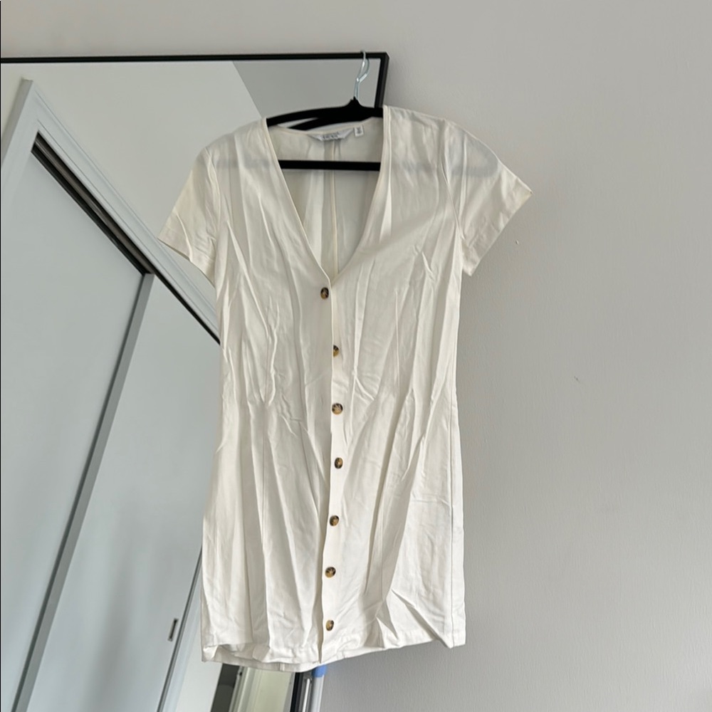 & Other Stories White Button-Up Mini Dress